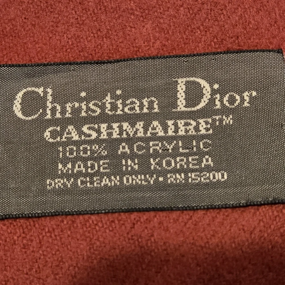 🧣 Vintage Christian Dior Cashmaire Scarf – Burgundy – 52